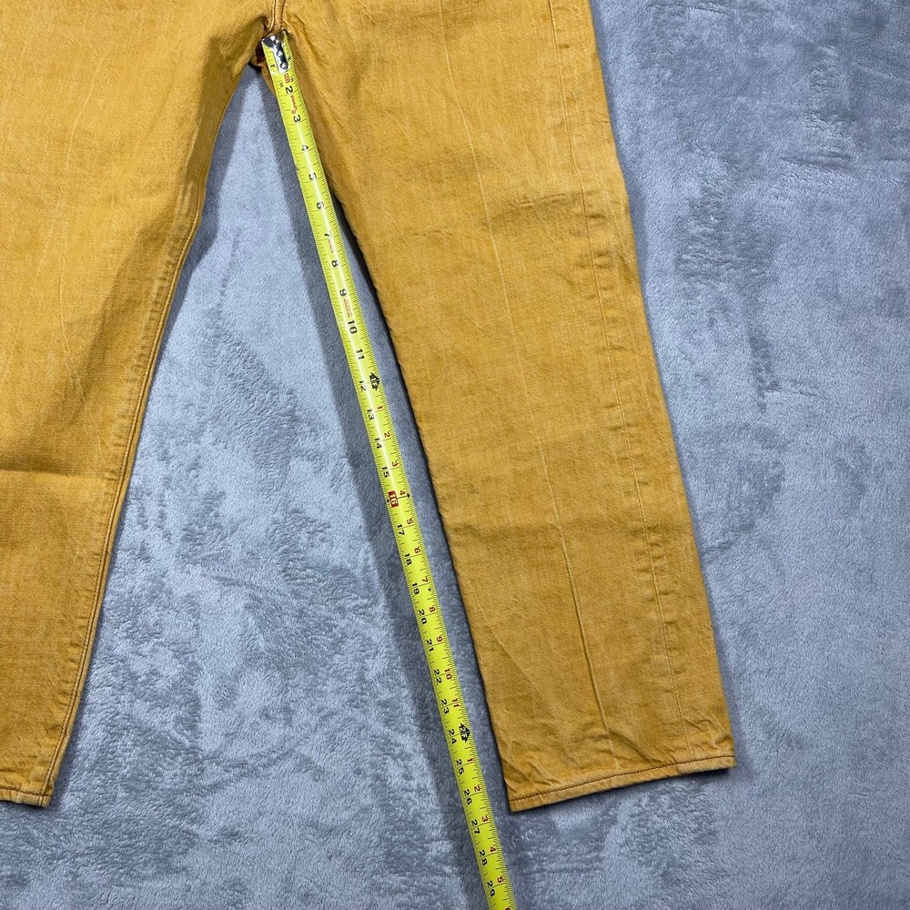 Levi's 501 Jeans Mens 31(30)x29(27) Yellow White Oak Cone Denim Button Fly - Picture 3 of 12